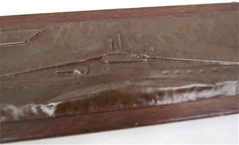 WW2 GERMAN NAZI KRIEGSMARINE NAVY U-BOAT SHIP WOODEN WALL PLATE SUBMARINES, KRIEGS