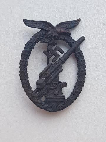 WW2 GERMAN NAZI RARE LUFTWAFFE FLAK BADGE MEDAL AWARD GROUND DUG FOUND RELIC MARKED ON THE BACK