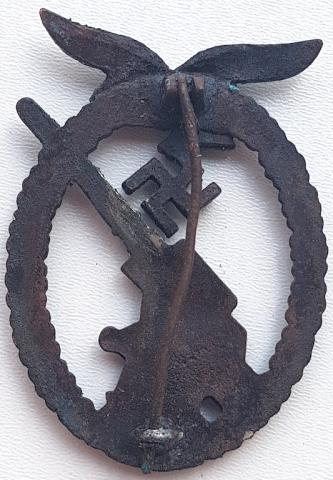WW2 GERMAN NAZI RARE LUFTWAFFE FLAK BADGE MEDAL AWARD GROUND DUG FOUND RELIC MARKED ON THE BACK
