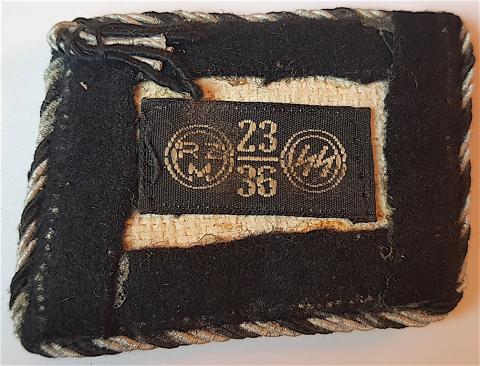 WW2 GERMAN NAZI RARE SS ALLEGEMEINE 29TH REGIMENT DIVISION OFFICER COLLAR TAB WITH RZM TAG