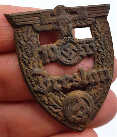 WW2 GERMAN NAZI RARE THIRD REICH NSDAP SA BRESLAU SHIELD BADGE AWARD