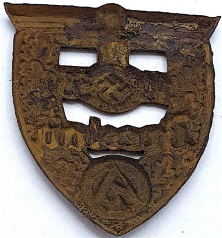 WW2 GERMAN NAZI RARE THIRD REICH NSDAP SA BRESLAU SHIELD BADGE AWARD