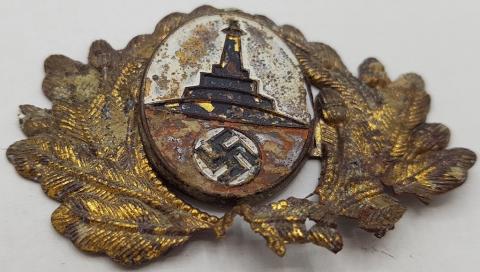 WW2 GERMAN NAZI RARE THIRD REICH UNIFORM VISOR CAP METAL INSIGNIAS