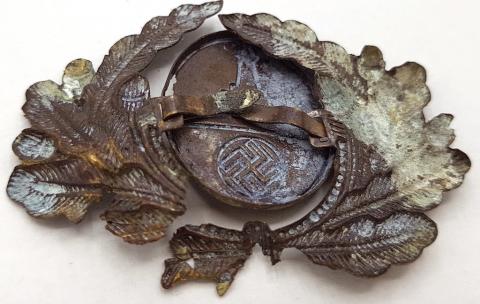 WW2 GERMAN NAZI RARE THIRD REICH UNIFORM VISOR CAP METAL INSIGNIAS