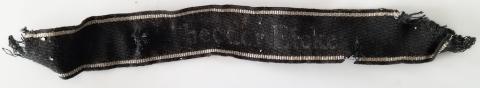 WW2 GERMAN NAZI RARE TUNIC REMOVED - THEODORE EICKE 3ND WAFFEN SS PANZER TOTENKOPF DIVISION CUFF TITLE PART - DACHAU CONCENTRATION CAMP FOUNDER