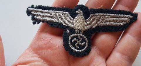 WW2 GERMAN NAZI RARE TUNIC REMOVED WEHRMACHT OFFICER SLEEVE FLATWIRE EAGLE PATCH INSIGNIA