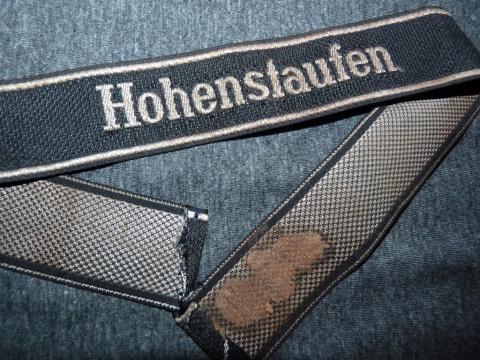 WW2 GERMAN NAZI WAFFEN SS PANZER GRENADIER Hohenstaufen OFFICER CUFF TITLE RZM TUNIC UNIFORM