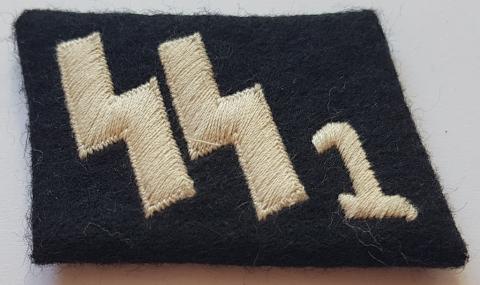 WW2 GERMAN NAZI RARE WAFFEN SS DEUTSCHLAND COLLAR TAB SS 1 SS1 NCO TUNIC REMOVED WORN