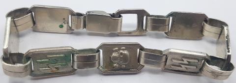 WW2 GERMAN NAZI RARE WAFFEN SS TOTENKOPF BRACELET MADE FROM SS DAGGER CHAINED PARTS