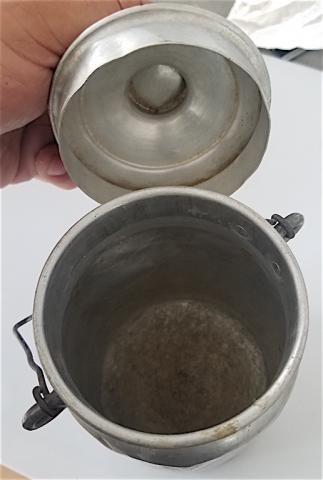 WW2 GERMAN NAZI RARE WAFFEN SS TOTENKOPF GUARD METAL CONTAINER FROM CONCENTRATION CAMP K.L FLOSSENBURG HOLOCAUST JEW JEWISH