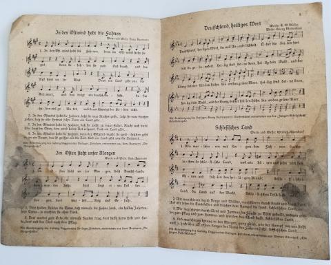 WW2 GERMAN NAZI RARE WEHRMACHT - WAFFEN SS SONG PANFLET fahne im osten (FLAG OF THE REPUBLIC) WITH SWASTIKA