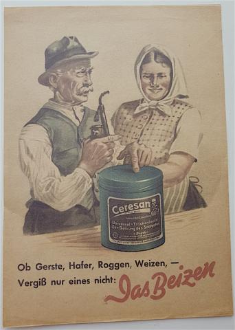 WW2 GERMAN NAZI RARE ZYKLON B CANISTER GEGESCH COMPANY CEREZAN POISON POSTER MADE DURING THE WAR