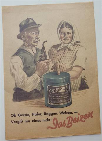 WW2 GERMAN NAZI RARE ZYKLON B CANISTER GEGESCH COMPANY CEREZAN POISON POSTER MADE DURING THE WAR