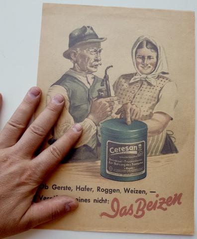 WW2 GERMAN NAZI RARE ZYKLON B CANISTER GEGESCH COMPANY CEREZAN POISON POSTER MADE DURING THE WAR