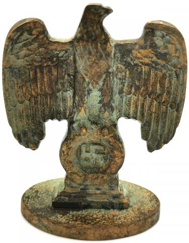 WW2 GERMAN NAZI RELIC FOUND ADOLF HITLER NSDAP BRASS DESKTOP EAGLE PODIUM WW2 GERMAN NAZI RELIC FOUND ADOLF HITLER NSDAP BRASS DESKTOP EAGLE PODIUM