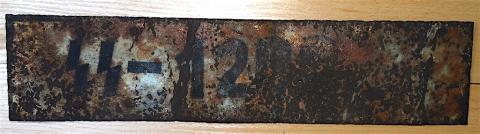 WW2 GERMAN NAZI RELIC FOUND WAFFEN SS ARMOURED TRUCK LICENCE PLATE WITH SS RUNES
