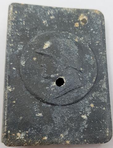 WW2 GERMAN NAZI RELIC GROUND DUG FOUND SOLDIER'S FIELD GEAR MATCHES COVER WITH BULLET HOLE
