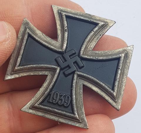 WW2 GERMAN NAZI ***REPLIKA*** OF AN IRON CROSS FIRST CLASS MEDAL AWARD BY RZM STAMPED