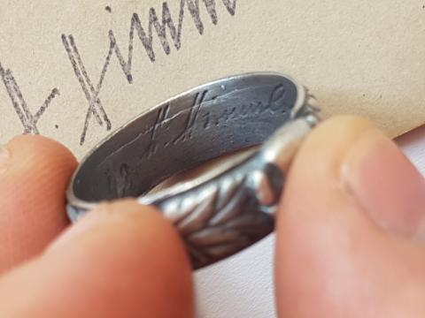 WW2 GERMAN NAZI ***REPLIKA*** OF THE WAFFEN SS TOTENKOPF HIMMLER HONOR RING WITH RARE AWARD DOCUMENT - EXACT REPLIKA WW2 GERMAN NAZI ***REPLIKA*** OF THE WAFFEN SS TOTENKOPF HIMMLER HONOR RING WITH RARE AWARD DOCUMENT - EXACT REPLIKA