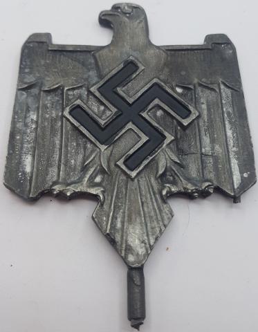 WW2 GERMAN NAZI III REICH EAGLE SWASTIKA POLE TOP PENNANT FLAG NSDAP