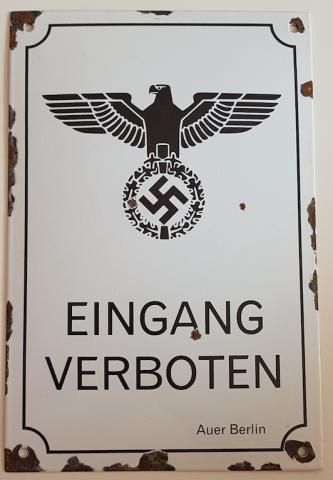 WW2 GERMAN NAZI THIRD REICH NSDAP SIGN BERLIN EAGLE HITLER SWASTIKA