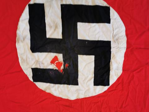 WW2 GERMAN NAZI THIRD REICH NSDAP DOUBLE SIDE FLAGWW2 GERMAN NAZI THIRD REICH NSDAP DOUBLE SIDE FLAG banner pennant swastika