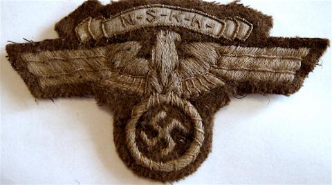 WW2 GERMAN NAZI TUNIC REMOVED NSKK EAGLE SLEEVE PATCH INSIGNIA CLOTH N.S.K.K