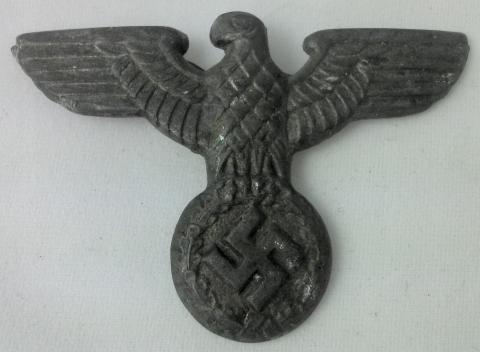 WW2 GERMAN NAZI UNIFORM SA - PRE WAFFEN SS - VISOR CAP PIN INSIGNIA EAGLE WITHOUT PRONGS