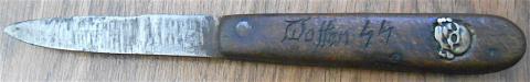 WW2 GERMAN NAZI WAFFEN SS TOTENKOPF POCKET KNIFE FIELD GEAR