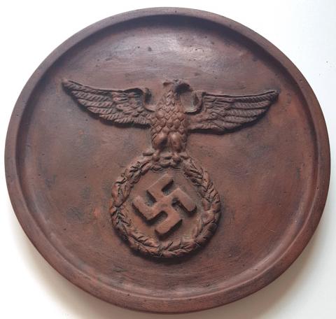 WW2 GERMAN NAZI PLATE WALL SIGN EARLY NSDAP THIRD REICH EAGLE HITLER