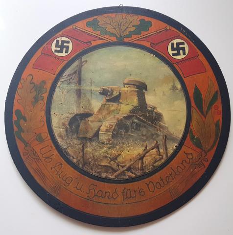 WW2 GERMAN NAZI WAFFEN SS PANZER GRENADIER SWASTIKA FLAG TANK