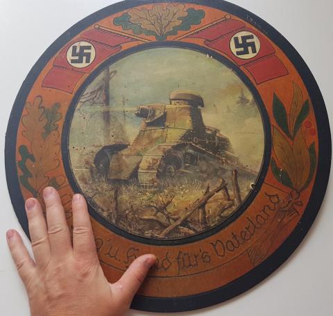 WW2 GERMAN NAZI WAFFEN SS PANZER GRENADIER SWASTIKA FLAG TANK
