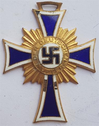 WW2 GERMAN NAZI VERY NICE MOTHER CROSS MEDAL AWARD IN GOLD Ehrenkreuz der Deutschen Mutter