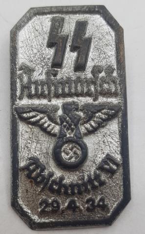 WW2 GERMAN NAZI 1934 WAFFEN SS Aufmarsch Abschnitt VI Badge PIN AWARD HIMMLER HEAD OF THE SS