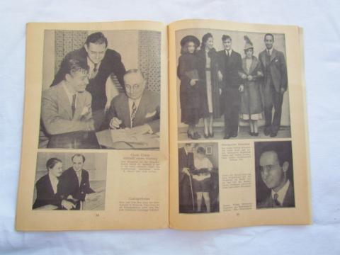 WITH 100+ PHOTOS PRESENTING JEWRY IN THE UNITED STATES IN THE MOST UNPLEASANT WAY!  This very hard to find anti-semitic 7 x 9-3/4 inch, 64-pages soft cover book by Dr. Hans Diebow was published 1939 by Central Publishing House of the NSDAP in Berlin. The copy offered for sale was published 1941. The book contains more than 100 photos on Jewry in the United States of America, of course mostly criminals, politicians or dirty ghetto Jews! The cover shows some signs of wear and there are two small pieces missin