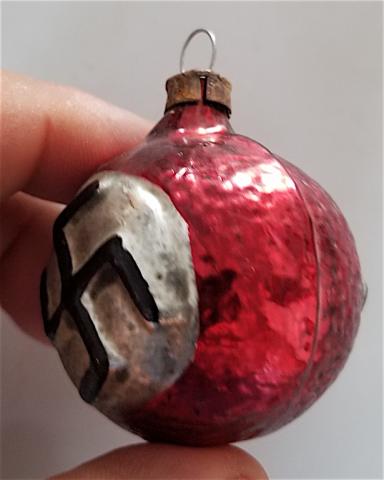 WW2 GERMAN NAZI NSDAP EARLY 1930S CHRISTMAS BALL SWASTIKA ORNAMENT TREE
