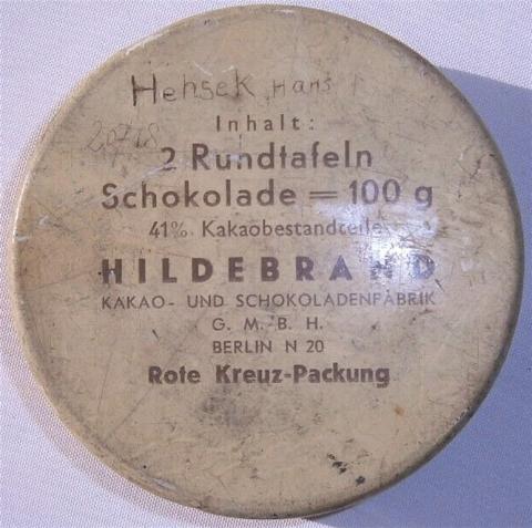 WW2 GERMAN NAZI VERY RARE RED CROSS MEDICAL SCHO-KA-KOLA THIN CAN SOLDIER'S FIELD DRUG 