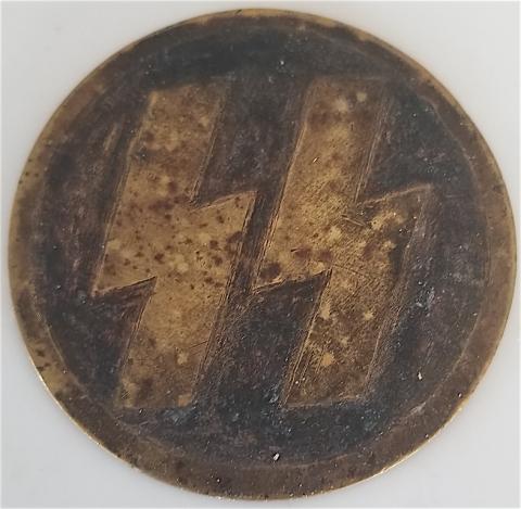 WW2 GERMAN NAZI VERY RARE WAFFEN SS RUNES METAL PLATE INSIGNIA