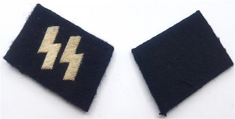 WW2 GERMAN NAZI WAFFEN SS COLLAR TAB SET RZM TAG NCO TUNIC