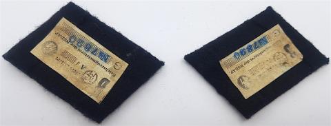 WW2 GERMAN NAZI WAFFEN SS COLLAR TAB SET RZM TAG NCO TUNIC