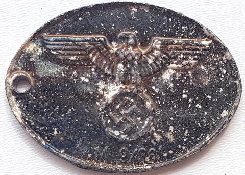 WW2 GERMAN NAZI WAFFEN SS GESTAPO POLIZEI STAATSPOLIZEI METAL ID GROUND RELIC FOUND DANZIG POLICE BADGE MEDAL