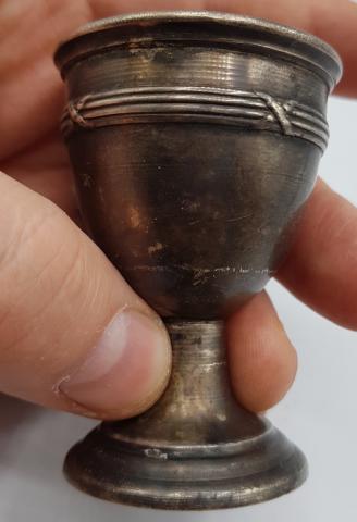 WW2 GERMAN NAZI WAFFEN SS KANTINE SILVERWARE EGG CUP PANZER TOTENKOPF ALLGEMEINE