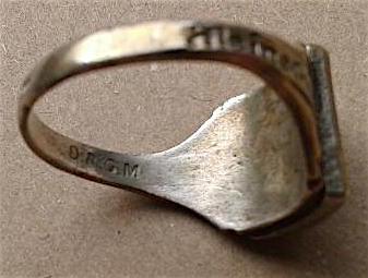 WW2 GERMAN NAZI WAFFEN SS SILVER 800 RING MARKED heißt Treue SS MOTO BY D.R.GM