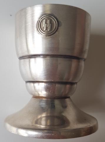 WW2 GERMAN NAZI WAFFEN SS SILVER CUP - SS SILVERWARE KANTINE TOTENKOPF ALLGEMEINE