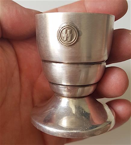 WW2 GERMAN NAZI WAFFEN SS SILVER CUP - SS SILVERWARE KANTINE TOTENKOPF ALLGEMEINE