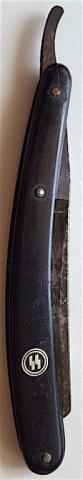 WW2 GERMAN NAZI WAFFEN SS SOLDIER'S PERSONAL RAZO MADE BY PUMA ( H. BOKER ) ( SS DAGGER MAKER ) WITH SS RUNES PIN ON IT