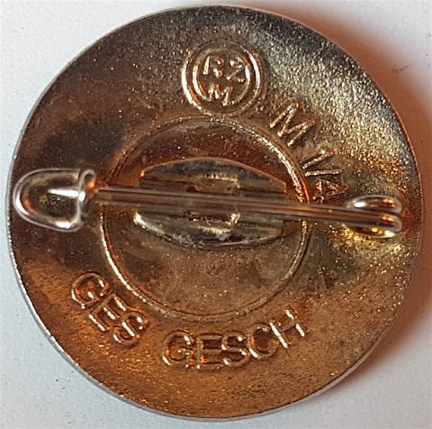 WW2 GERMAN NAZI WAFFEN SS MEMBERSHIP PIN maker rzm - ges gesch