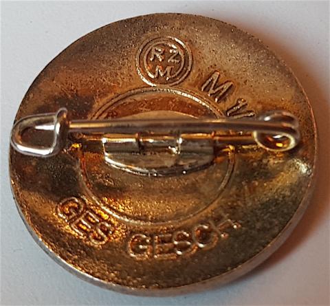 WW2 GERMAN NAZI WAFFEN SS MEMBERSHIP PIN maker rzm - ges gesch