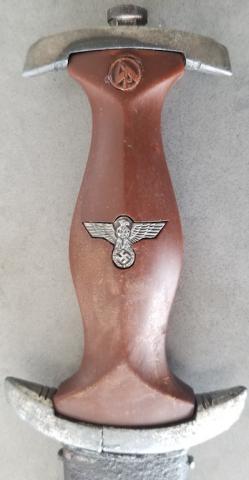 WW2 GERMAN NAZI WAR RELIC EARLY RZM SA DAGGER BATTLEFIELD FOUND WORN - COMBAT
