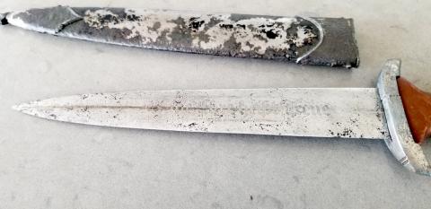 WW2 GERMAN NAZI WAR RELIC EARLY RZM SA DAGGER BATTLEFIELD FOUND WORN - COMBAT